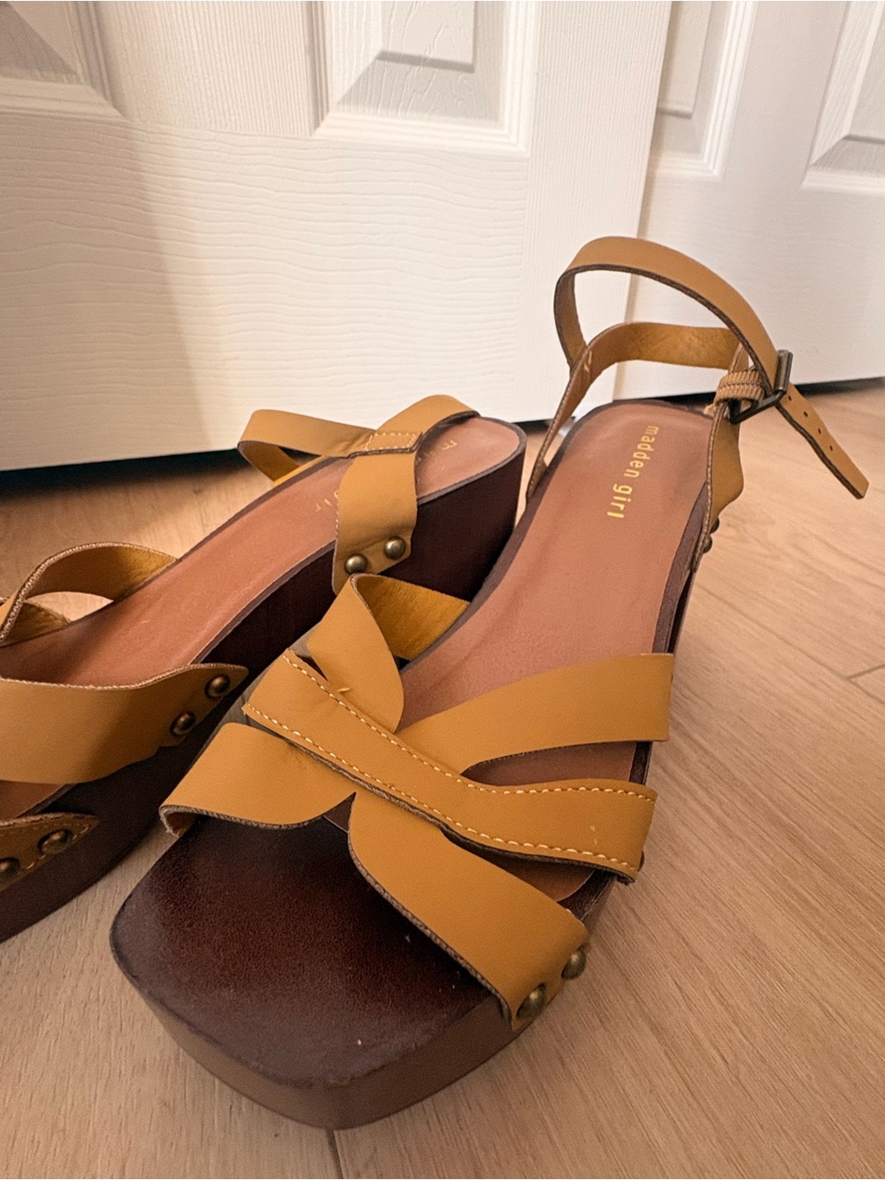 Madden Girl Tan Wedges